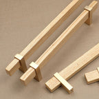 Architectural Square Walnut Wood Cabinet Pulls