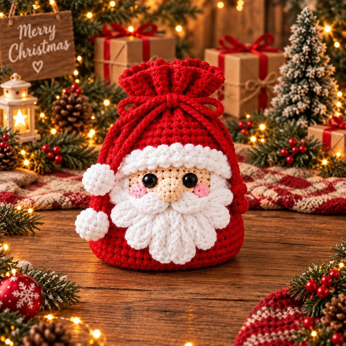 Christmas Crochet Character Gift Pouch