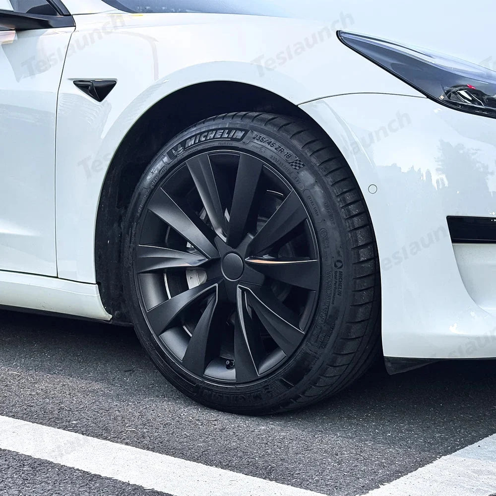 18'' Aero Hubcaps Wheel Covers for Tesla Model 3 (2017–2023) – Helix 2.0 Style (Set of 4)