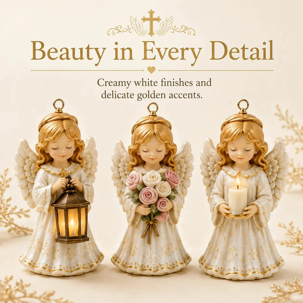 24-Day Angel Christmas Advent Calendar | 24 Unique Faith-Inspired Angel Ornaments with Hanging Loops for Daily Advent Surprises & Tree Display