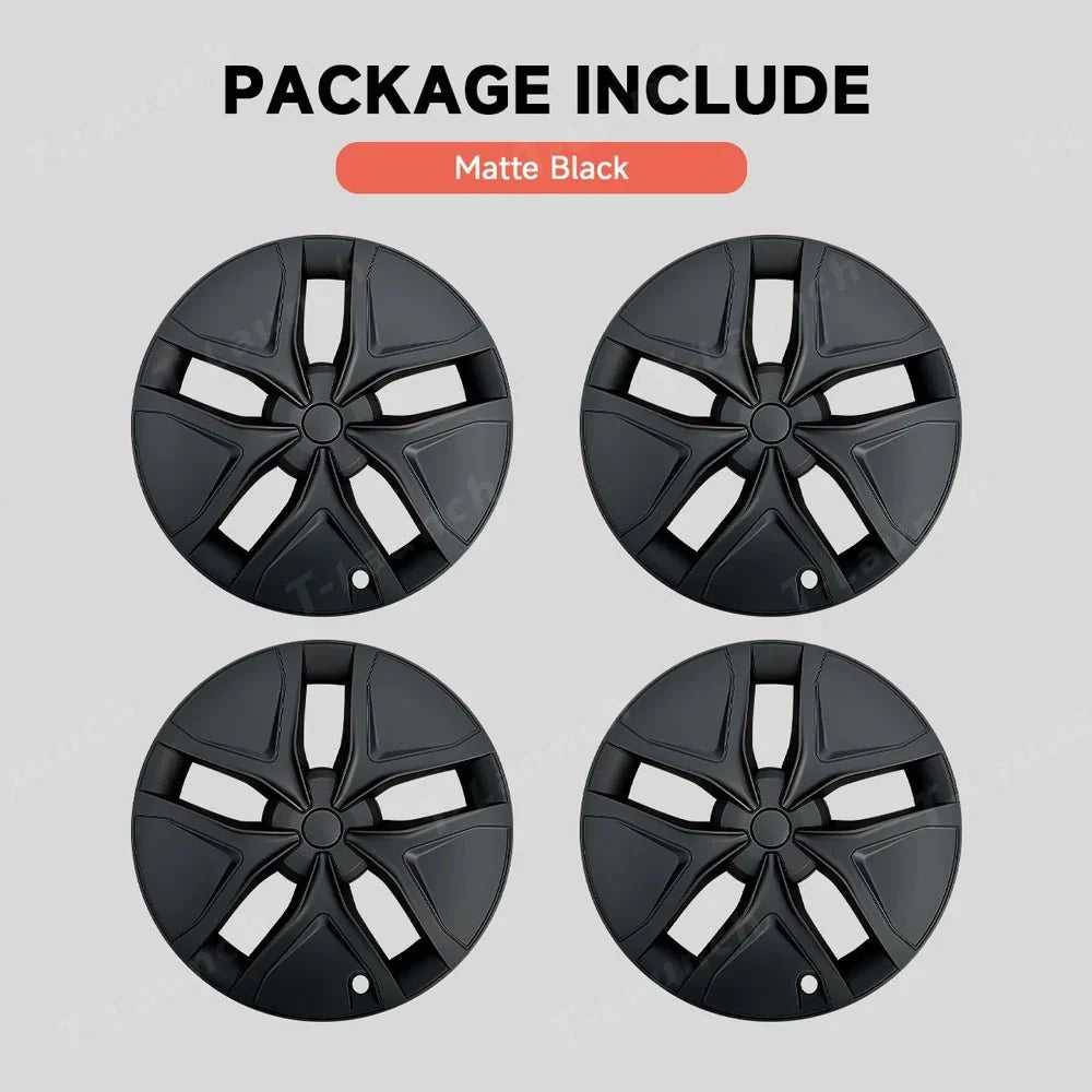 19'' Crossflow Full-Cover Hubcaps Wheel Covers – Arachnid 2.0 Style for Tesla Model Y Juniper 2025+ (Set of 4)