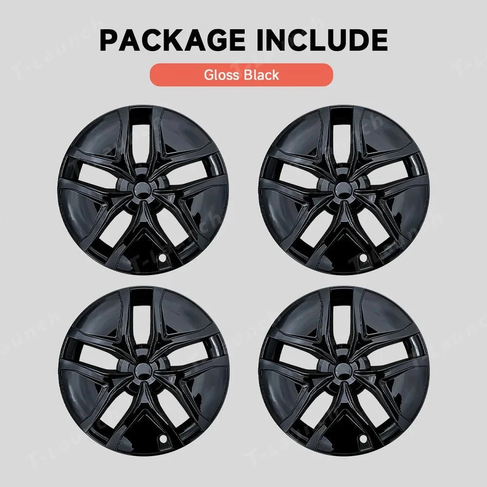 19'' Crossflow Full-Cover Hubcaps Wheel Covers – Arachnid 2.0 Style for Tesla Model Y Juniper 2025+ (Set of 4)