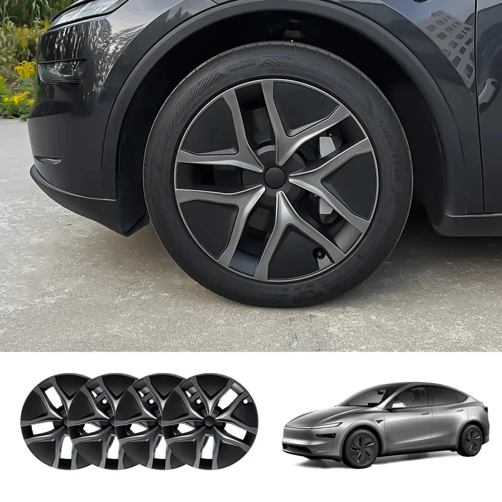 19'' Crossflow Full-Cover Hubcaps Wheel Covers – Arachnid 2.0 Style for Tesla Model Y Juniper 2025+ (Set of 4)