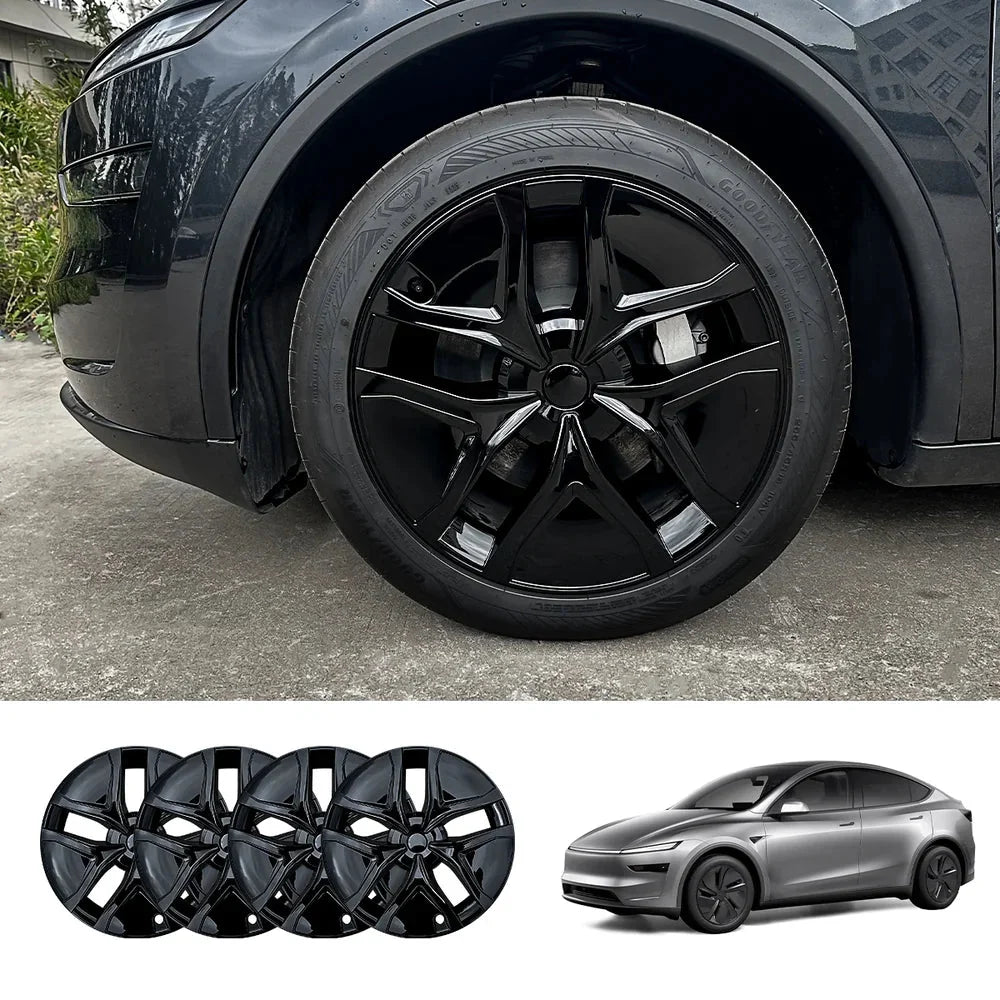 19'' Crossflow Full-Cover Hubcaps Wheel Covers – Arachnid 2.0 Style for Tesla Model Y Juniper 2025+ (Set of 4)