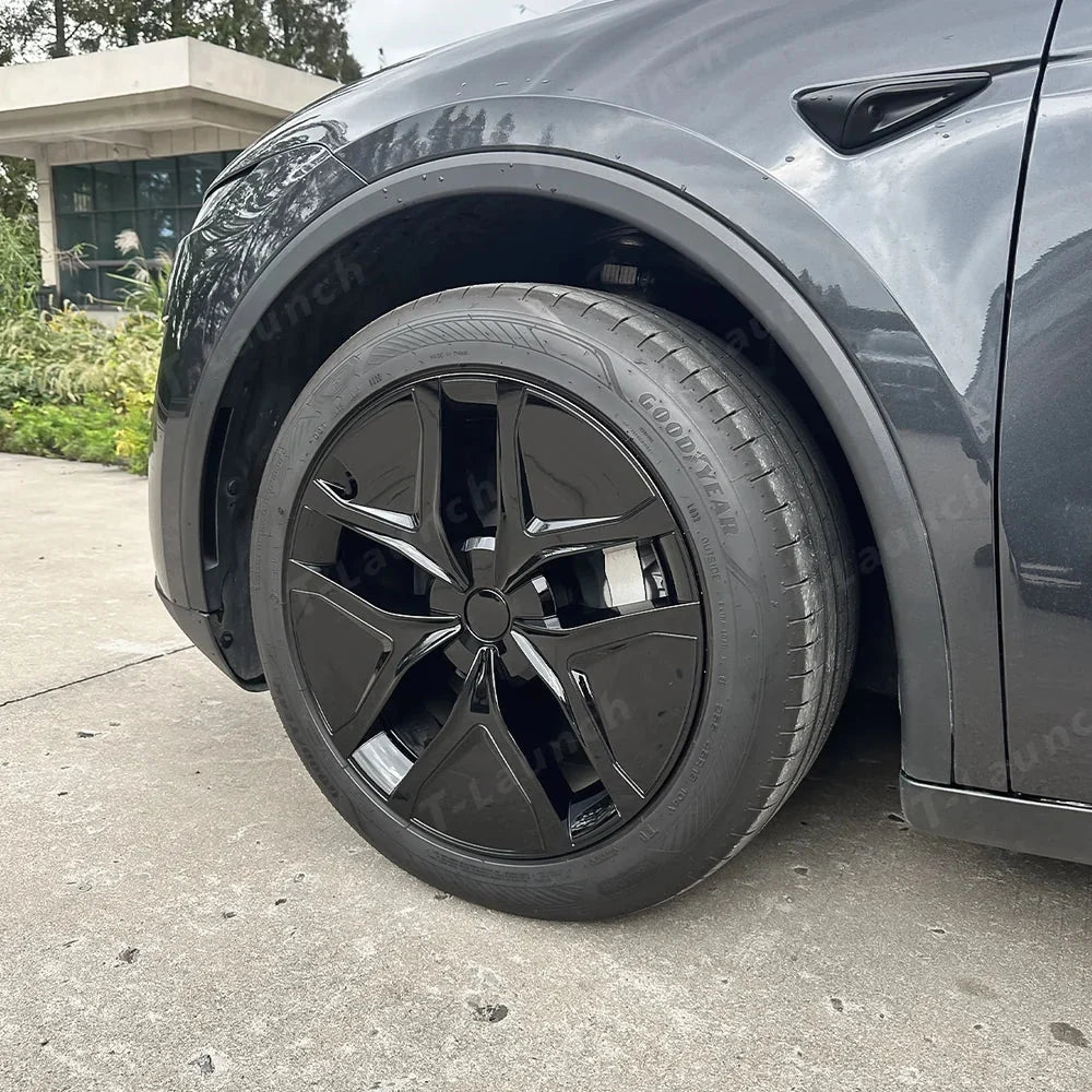 19'' Crossflow Full-Cover Hubcaps Wheel Covers – Arachnid 2.0 Style for Tesla Model Y Juniper 2025+ (Set of 4)