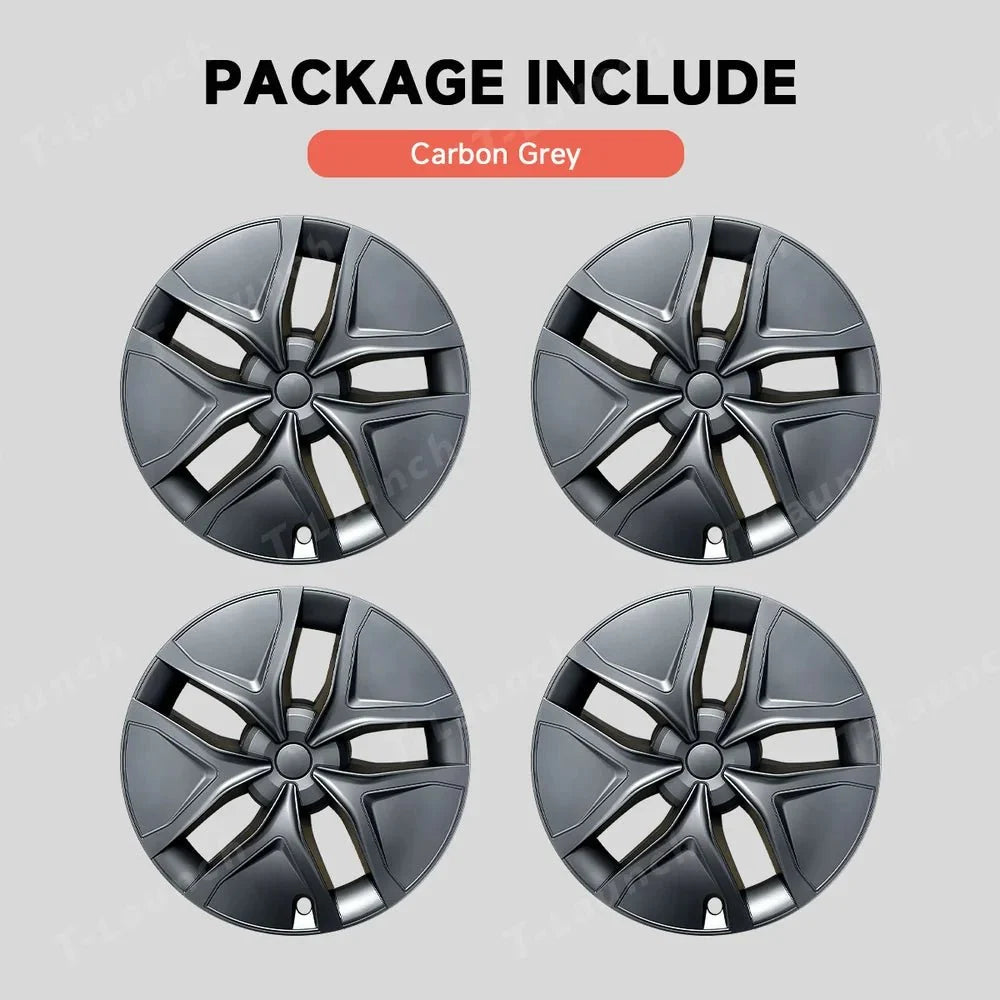 19'' Crossflow Full-Cover Hubcaps Wheel Covers – Arachnid 2.0 Style for Tesla Model Y Juniper 2025+ (Set of 4)