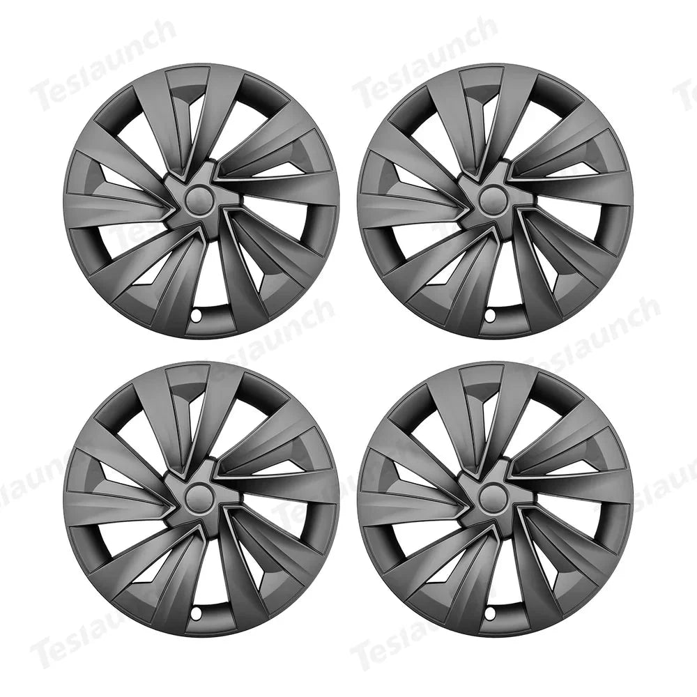19'' Crossflow Hubcaps Wheel Covers for Tesla Model Y Juniper 2025+ – Helix 2.0 Style (Set of 4)
