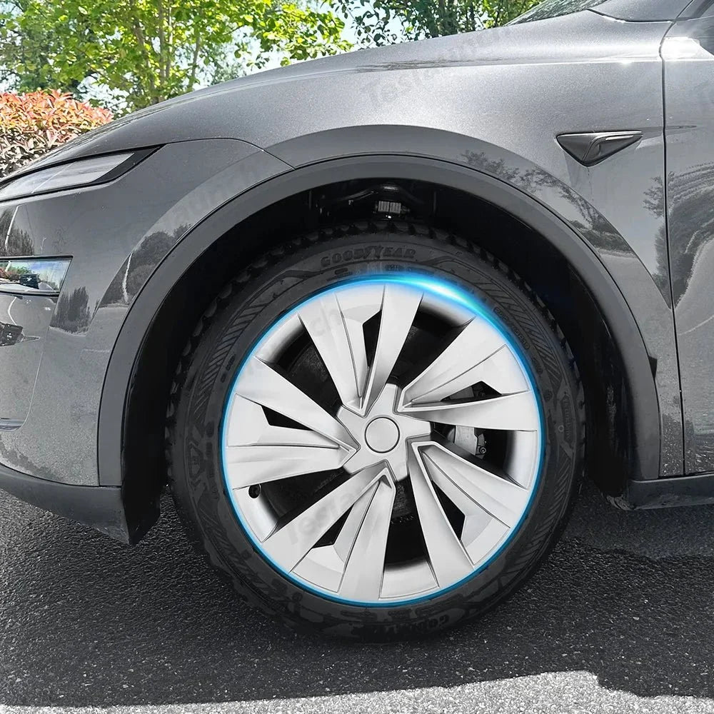 19'' Crossflow Hubcaps Wheel Covers for Tesla Model Y Juniper 2025+ – Helix 2.0 Style (Set of 4)