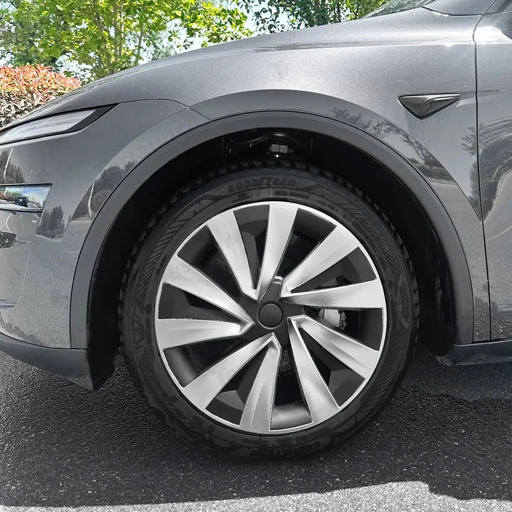19'' Crossflow Hubcaps Wheel Covers for Tesla Model Y Juniper 2025+ – Helix 2.0 Style (Set of 4)