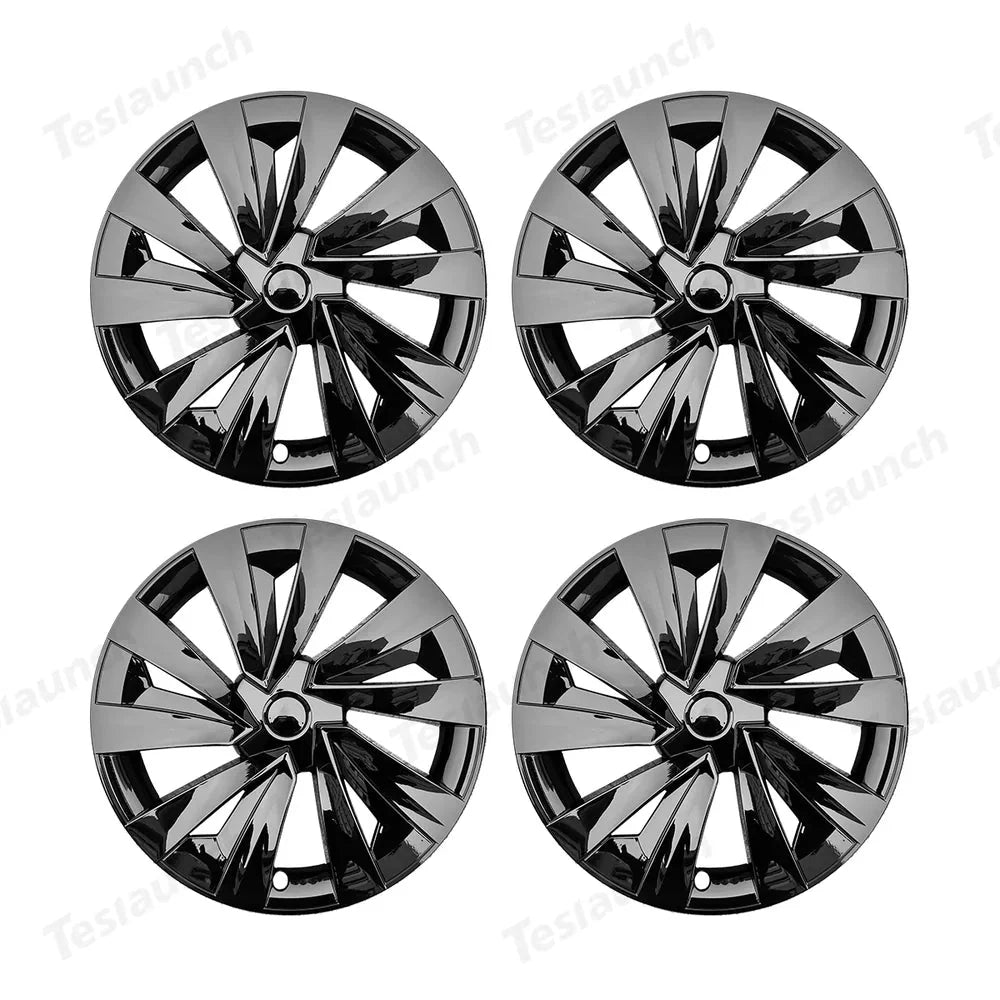 19'' Crossflow Hubcaps Wheel Covers for Tesla Model Y Juniper 2025+ – Helix 2.0 Style (Set of 4)