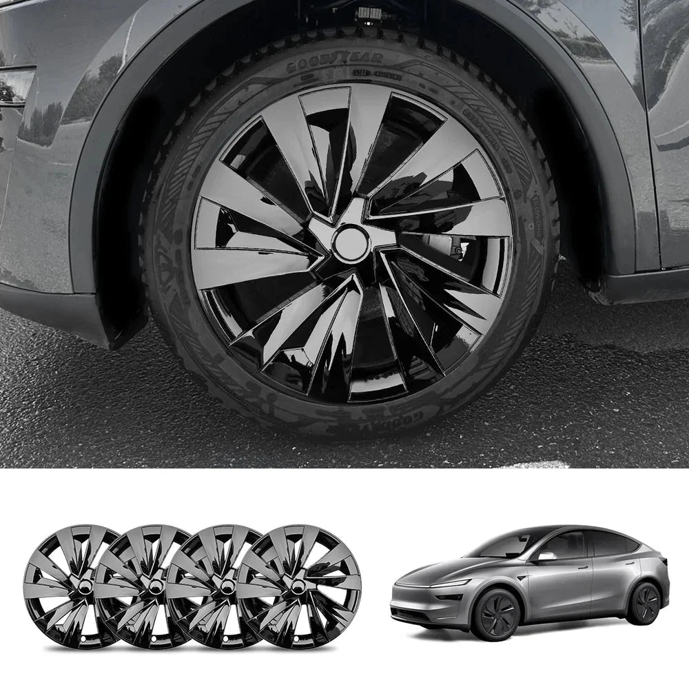 19'' Crossflow Hubcaps Wheel Covers for Tesla Model Y Juniper 2025+ – Helix 2.0 Style (Set of 4)