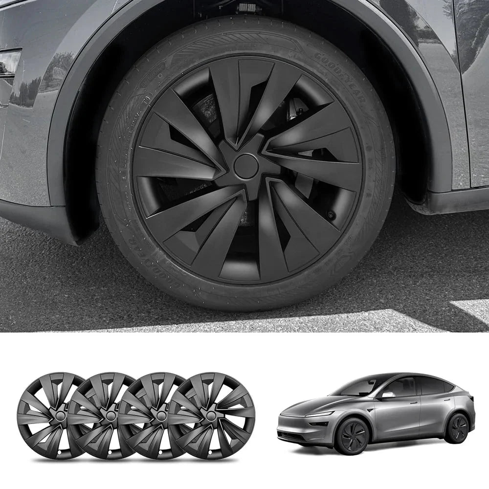 19'' Crossflow Hubcaps Wheel Covers for Tesla Model Y Juniper 2025+ – Helix 2.0 Style (Set of 4)