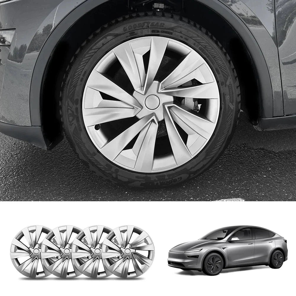 19'' Crossflow Hubcaps Wheel Covers for Tesla Model Y Juniper 2025+ – Helix 2.0 Style (Set of 4)