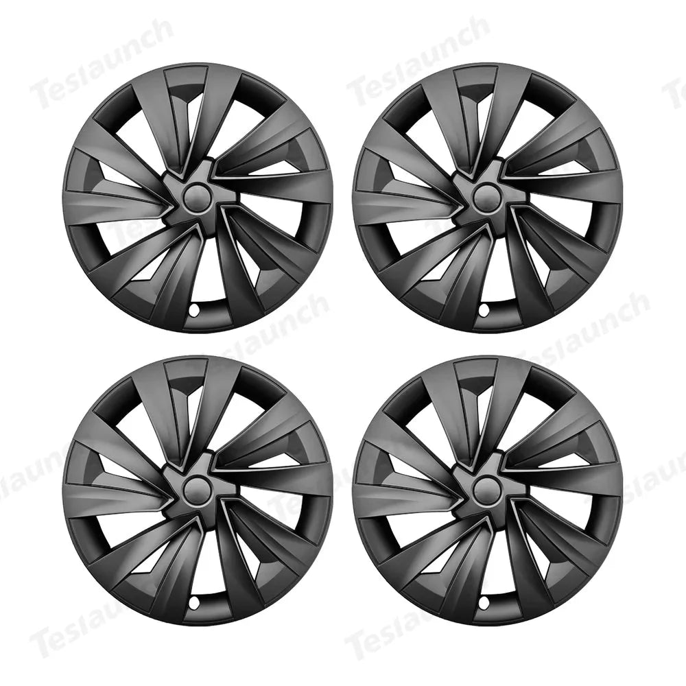 19'' Crossflow Hubcaps Wheel Covers for Tesla Model Y Juniper 2025+ – Helix 2.0 Style (Set of 4)