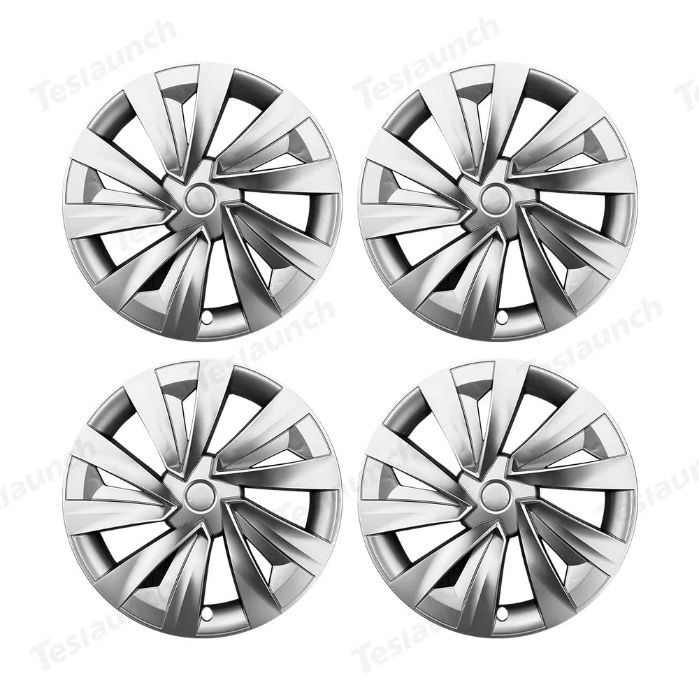 19'' Crossflow Hubcaps Wheel Covers for Tesla Model Y Juniper 2025+ – Helix 2.0 Style (Set of 4)