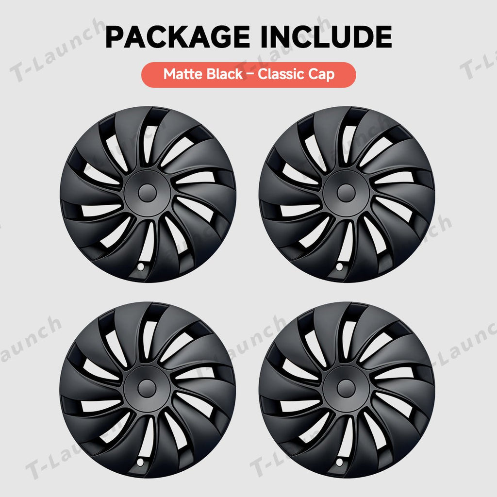 19'' Crossflow Hubcaps Wheel Covers – Spiral Spoke Style for Tesla Model Y Juniper 2025+ (Set of 4)