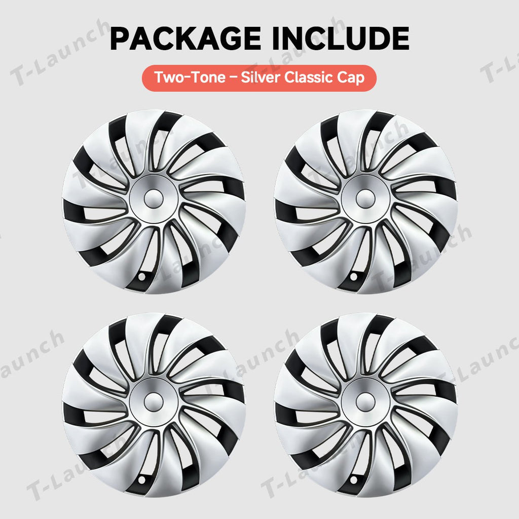 19'' Crossflow Hubcaps Wheel Covers – Spiral Spoke Style for Tesla Model Y Juniper 2025+ (Set of 4)