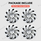 19'' Crossflow Hubcaps Wheel Covers – Spiral Spoke Style for Tesla Model Y Juniper 2025+ (Set of 4)