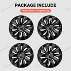 19'' Crossflow Hubcaps Wheel Covers – Spiral Spoke Style for Tesla Model Y Juniper 2025+ (Set of 4)