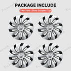 19'' Crossflow Hubcaps Wheel Covers – Spiral Spoke Style for Tesla Model Y Juniper 2025+ (Set of 4)