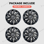 19'' Crossflow Hubcaps Wheel Covers – Spiral Spoke Style for Tesla Model Y Juniper 2025+ (Set of 4)
