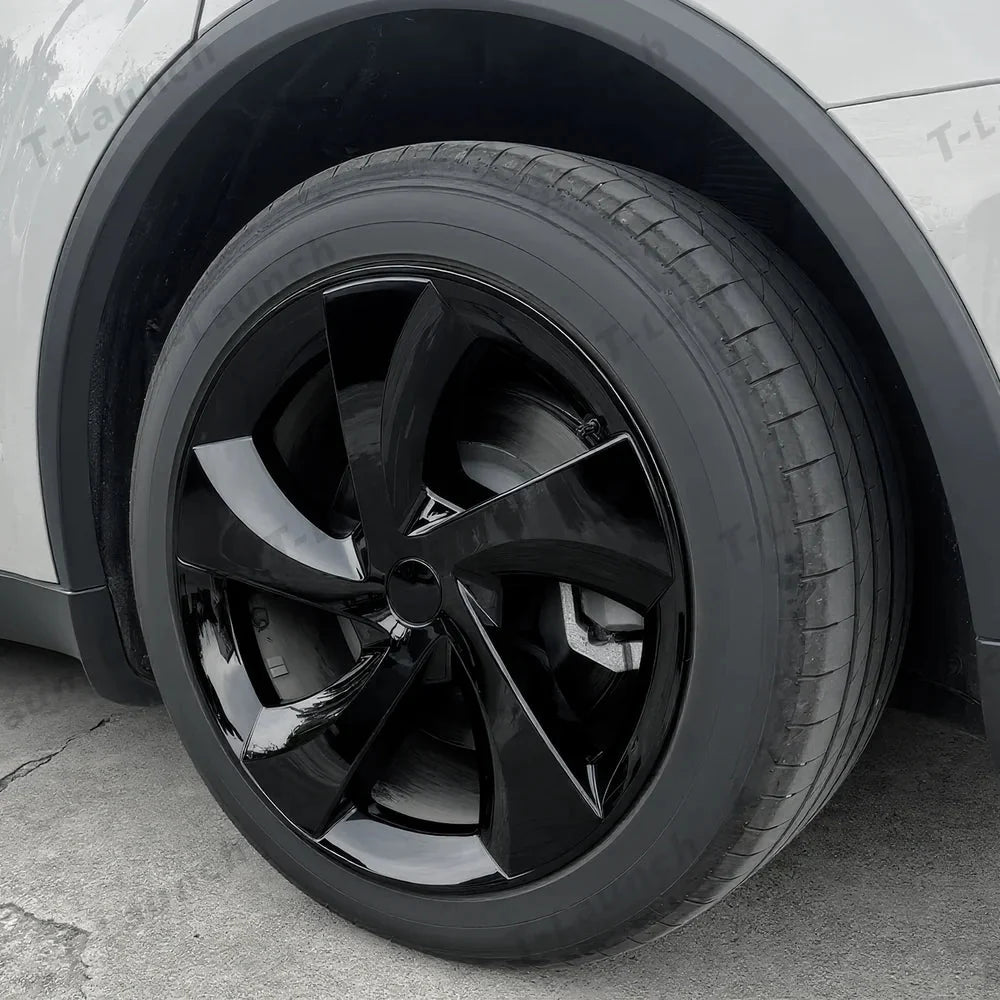 19'' Crossflow Hubcaps Wheel Covers – Twist Spoke Style for Tesla Model Y Juniper 2025+ (Set of 4)
