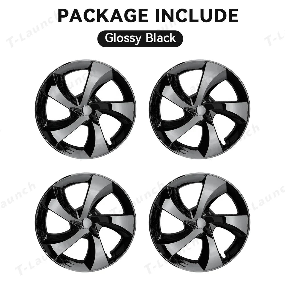 19'' Crossflow Hubcaps Wheel Covers – Twist Spoke Style for Tesla Model Y Juniper 2025+ (Set of 4)
