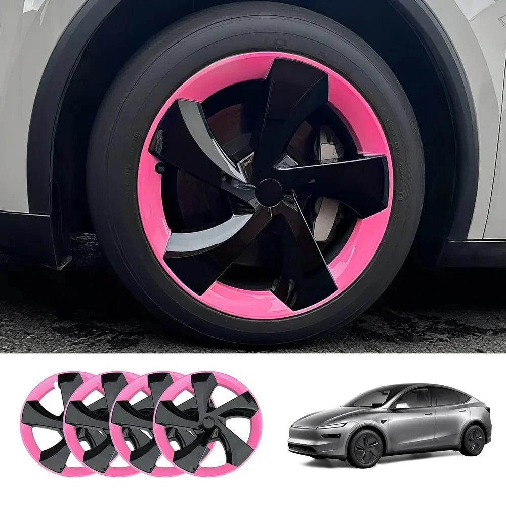 19'' Crossflow Hubcaps Wheel Covers – Twist Spoke Style for Tesla Model Y Juniper 2025+ (Set of 4)