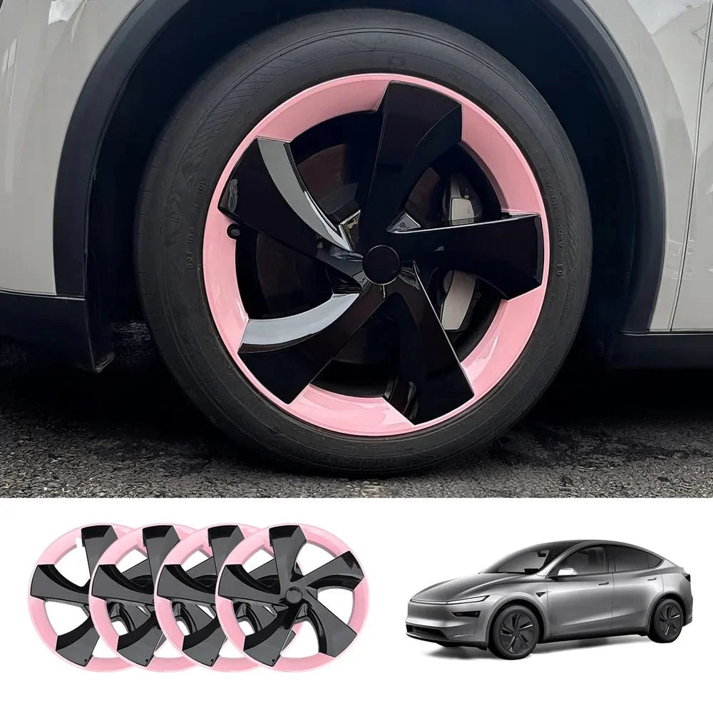 19'' Crossflow Hubcaps Wheel Covers – Twist Spoke Style for Tesla Model Y Juniper 2025+ (Set of 4)