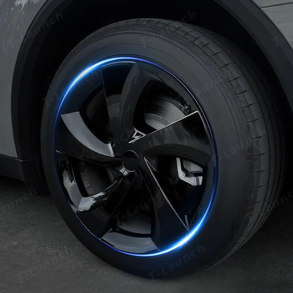 19'' Crossflow Hubcaps Wheel Covers – Twist Spoke Style for Tesla Model Y Juniper 2025+ (Set of 4)
