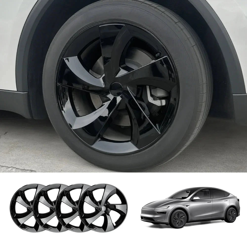 19'' Crossflow Hubcaps Wheel Covers – Twist Spoke Style for Tesla Model Y Juniper 2025+ (Set of 4)