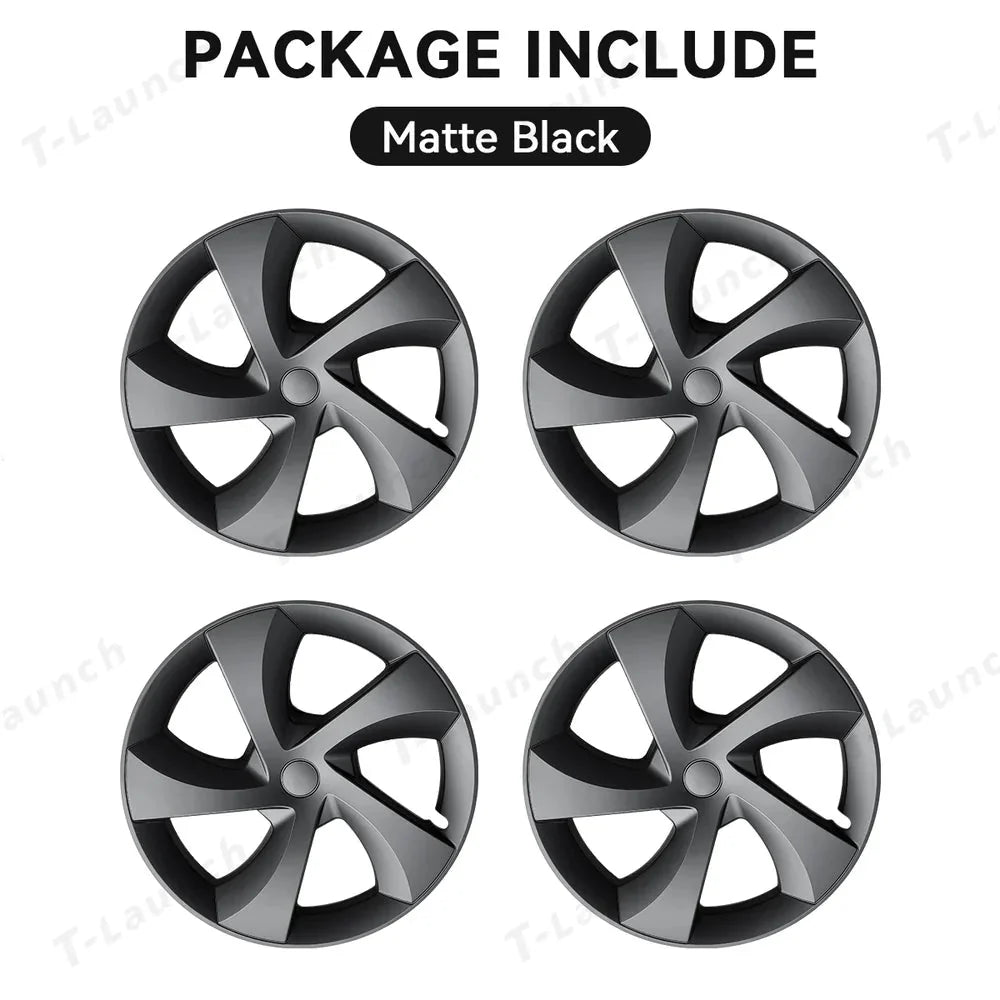 19'' Crossflow Hubcaps Wheel Covers – Twist Spoke Style for Tesla Model Y Juniper 2025+ (Set of 4)