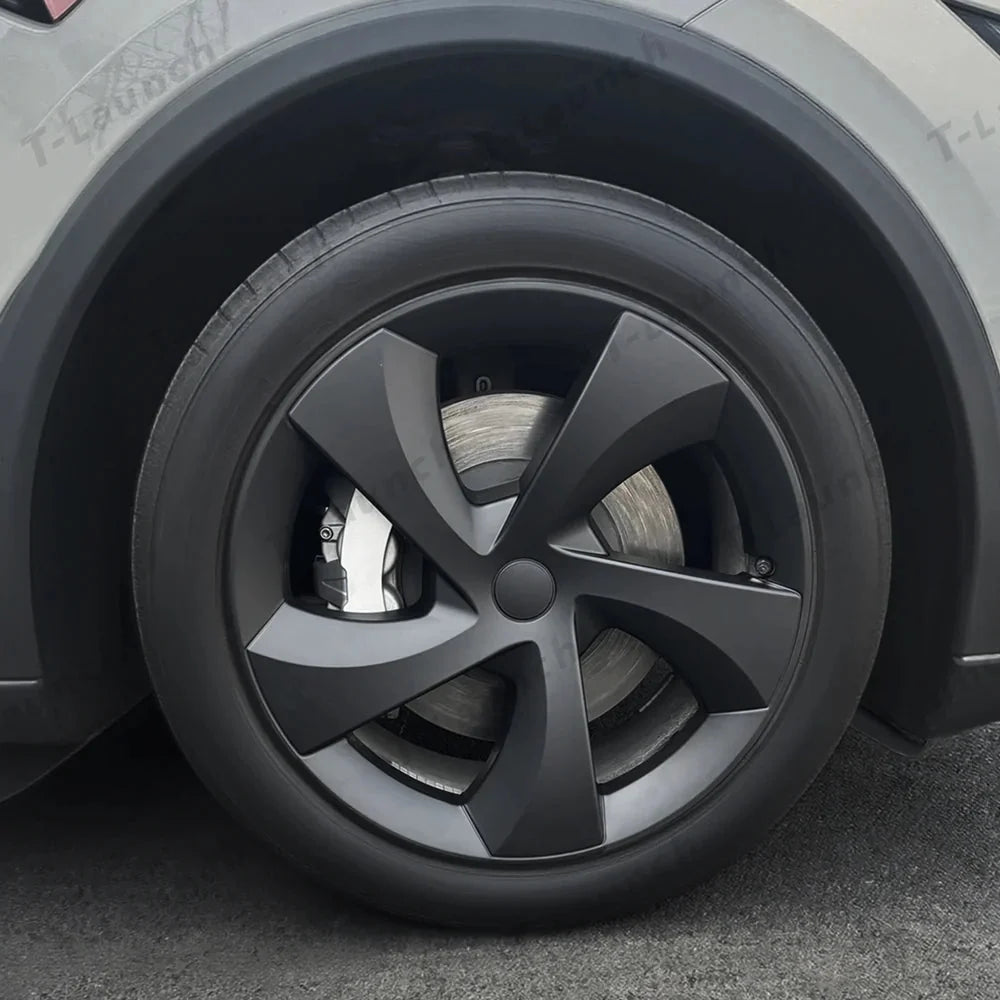 19'' Crossflow Hubcaps Wheel Covers – Twist Spoke Style for Tesla Model Y Juniper 2025+ (Set of 4)