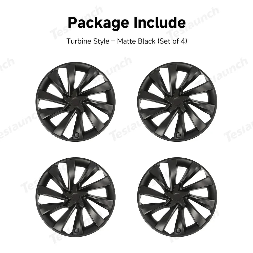 19'' Crossflow Wheel Cover Hubcaps for Tesla Model Y Juniper 2025+ – Turbine Styles (Set of 4)