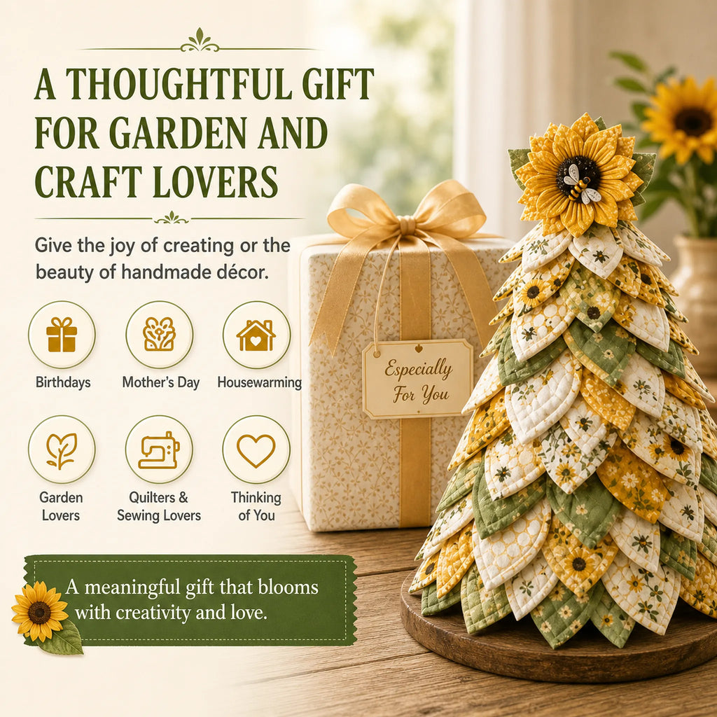 Sunflower Bee Garden Tree DIY Kit-Handmade Fabric Tabletop Tree Decor