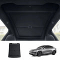 Retractable Roof Sunshade with Dual 1/4" Mounts and Magnetic Points for Tesla Model Y (2020+)