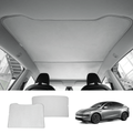 Wholesale Alcantara Split Nano Ice Crystal Glass Roof Sunshade for Tesla Model Y Juniper 2025+（28 Sets）