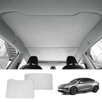 Wholesale Alcantara Split Nano Ice Crystal Glass Roof Sunshade for Tesla Model Y Juniper 2025+（28 Sets）