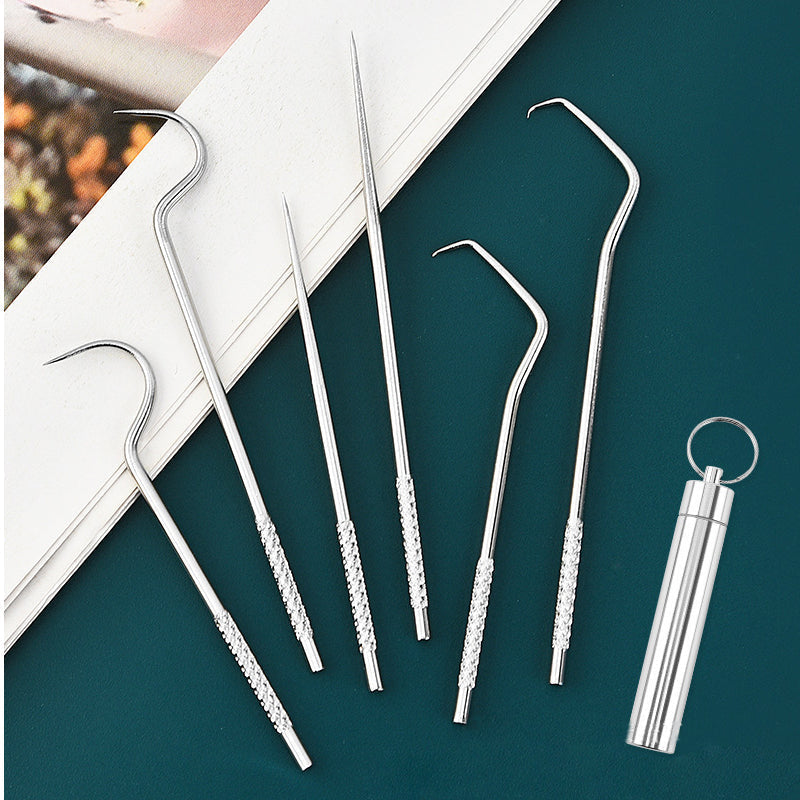 High-Quality Stainless Steel Toothpick Set (7 Pieces) | Dentisafe