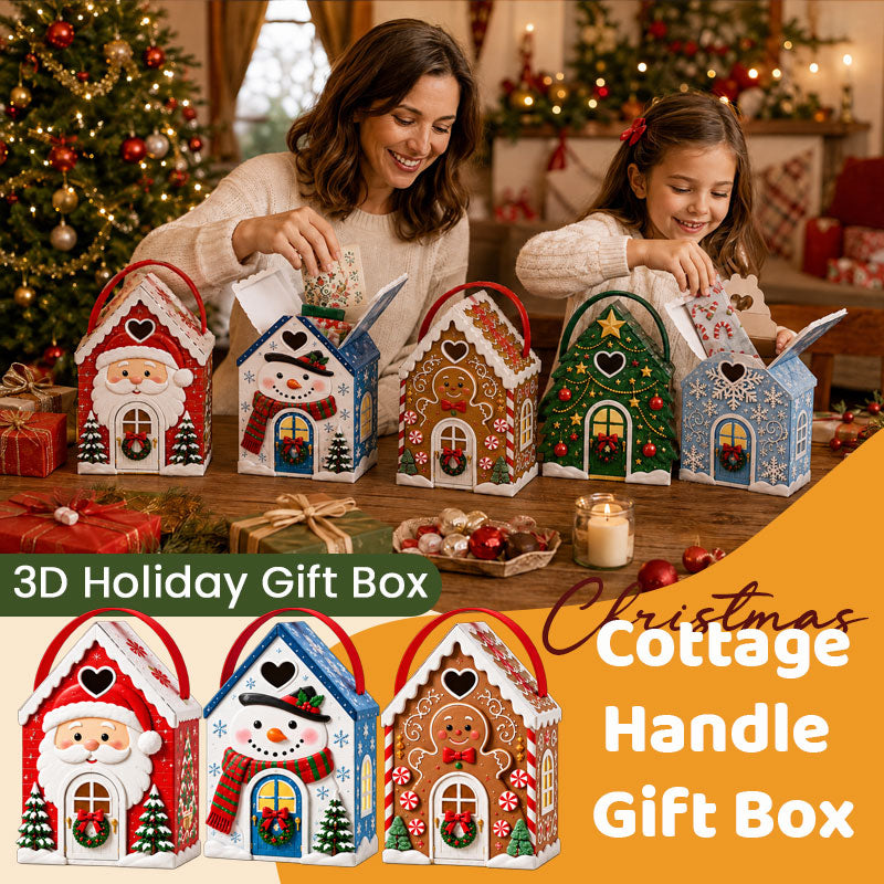 Christmas Cottage Handle Gift Box