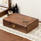 Amare Minimalist Walnut Jewelry Box with Lock
