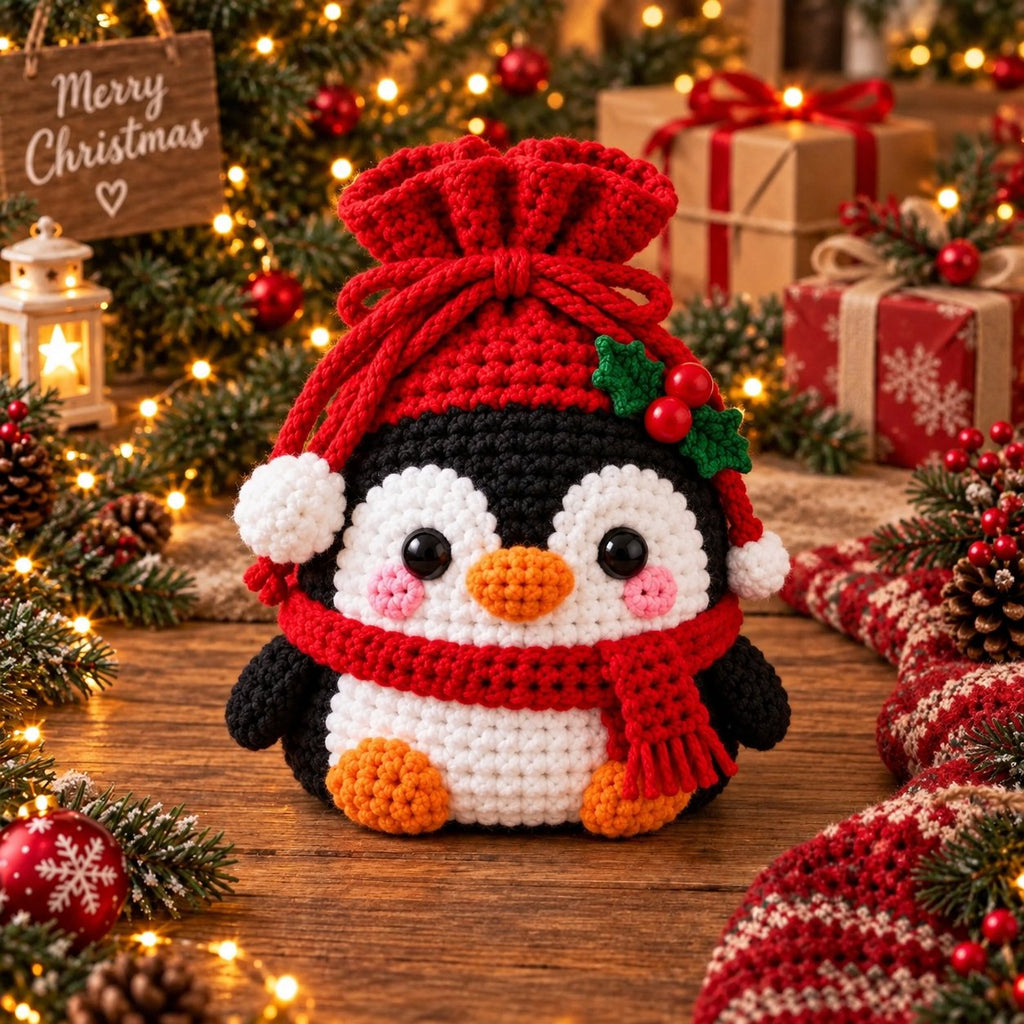 Christmas Crochet Character Gift Pouch