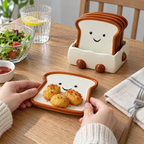 Morning Slice Toast Shaped Snack Plates