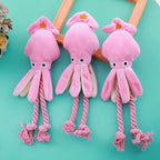 Miroken Squeaky Octopus Rope Chew Pet Toy