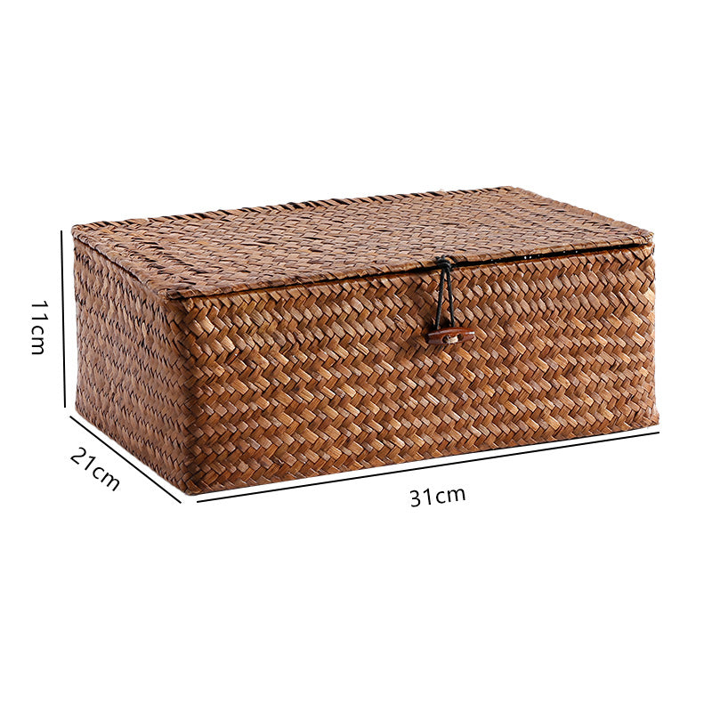 1Handwoven Storage Box with Lid Miroken