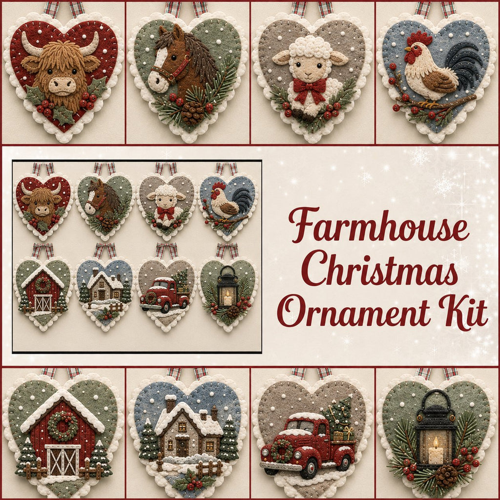 Beginner-Friendly Winter Bird Felt Heart Ornament Sewing Kit Collection