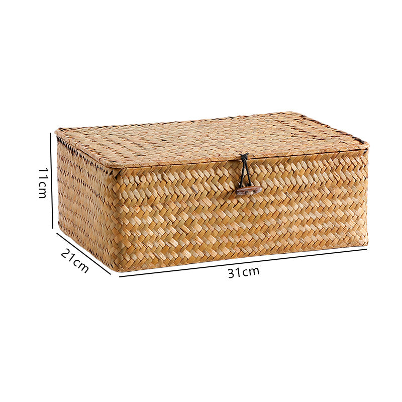 1Handwoven Storage Box with Lid Miroken