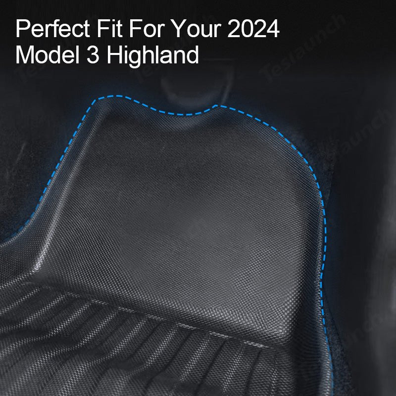 2024+ Model 3 Highland All-Weather Floor Mats Full Set Trunk Mat Cargo Mat Frunk Cargo Liner for Tesla