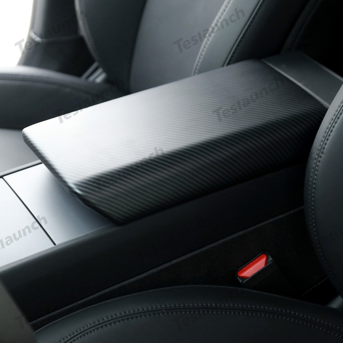 2024+ Model 3 Highland Armrest Cover (Carbon Fiber Pattern ABS) For Tesla