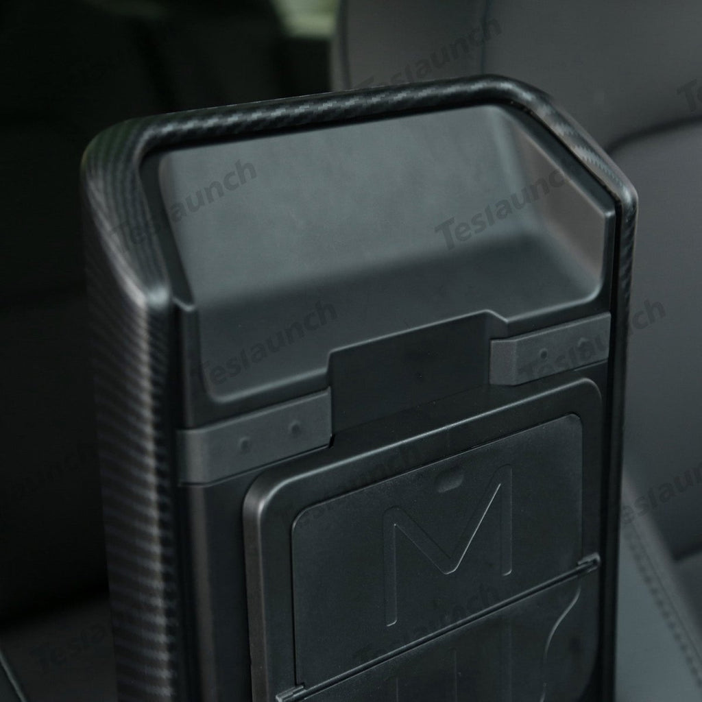 2024+ Model 3 Highland Armrest Cover (Carbon Fiber Pattern ABS) For Tesla
